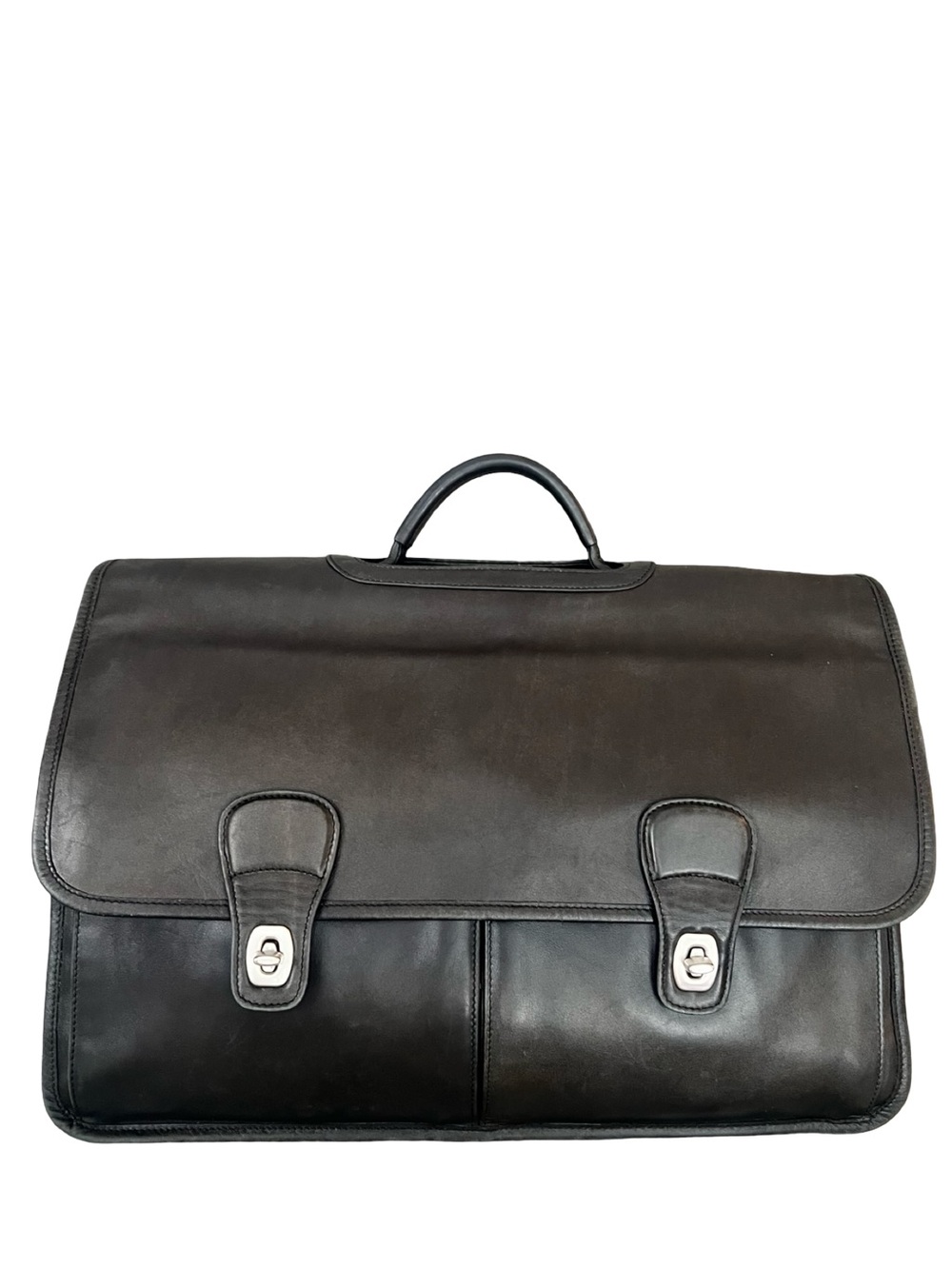 Coach Organizer Brief - Y2K Vintage Black Leather Briefcase - Picture 3 of 16